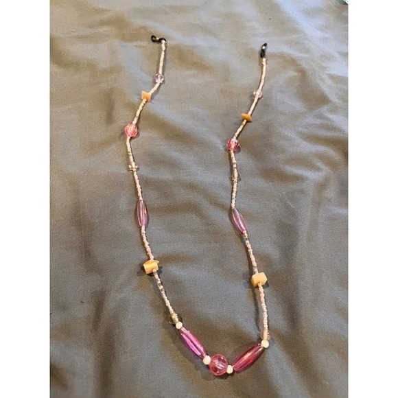 Accessories - Pink Beaded Eyeglass Chain Sunglasses Lanyard Holder Handmade Boho Accessory